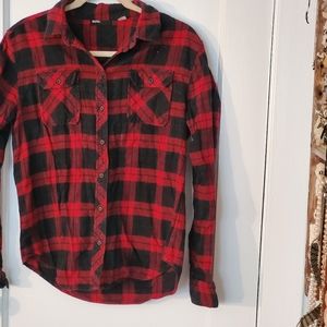 BDG Red Plaid Button Down Shirt